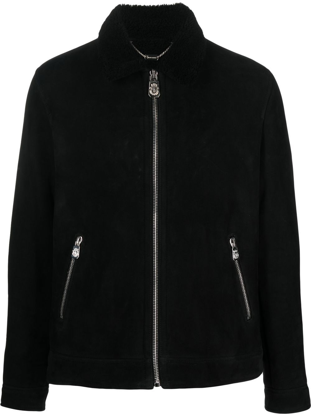 Aviator zip-up bomber jacket - Black