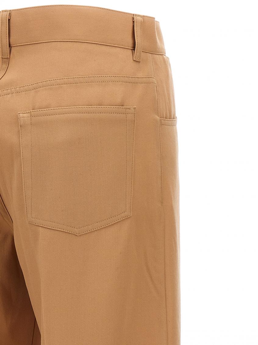 -Loose Leg Pantaloni Beige-Donna