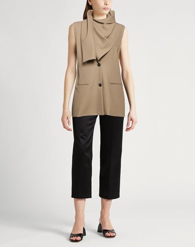 Woman Blazer Khaki Size 10 Polyester, Cotton, Elastane