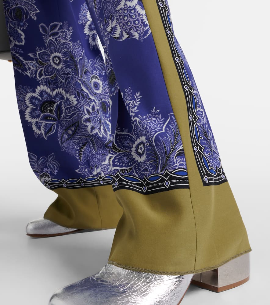 Paisley high-rise silk wide-leg pants