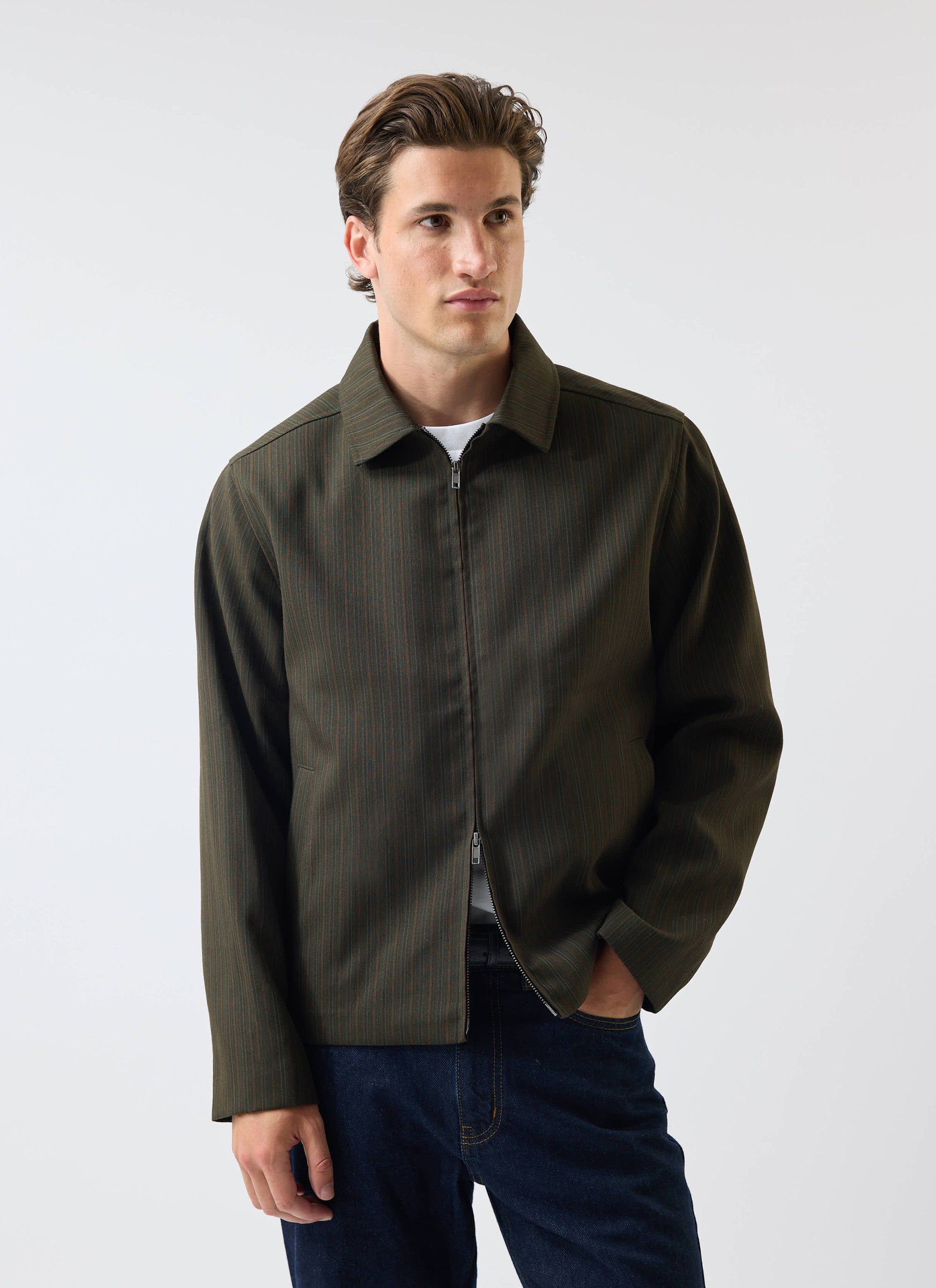 Chapter Tailored Zip Jacket Dark Green