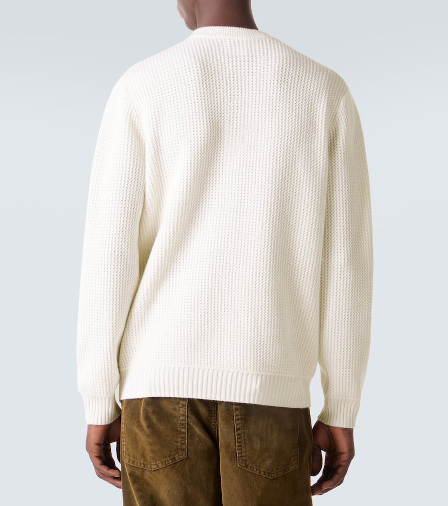Waffle-knit wool and cashmere sweater