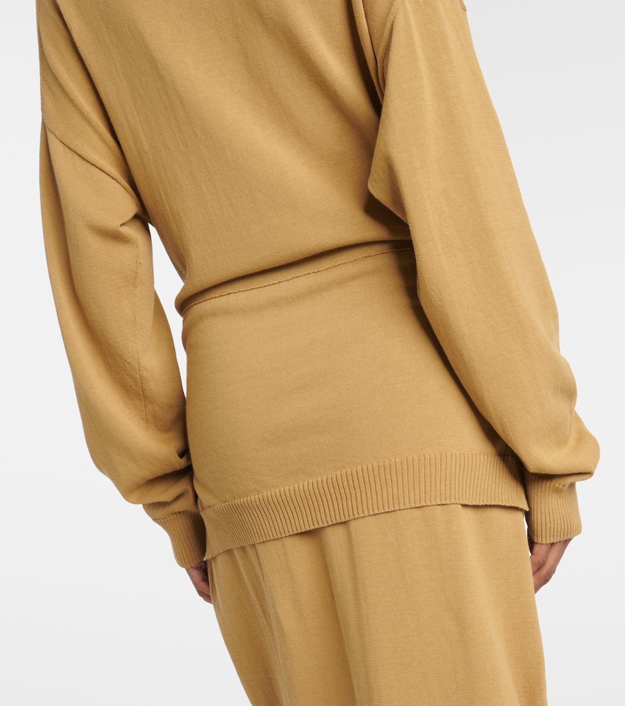 Trompe-l'ail cotton midi dress