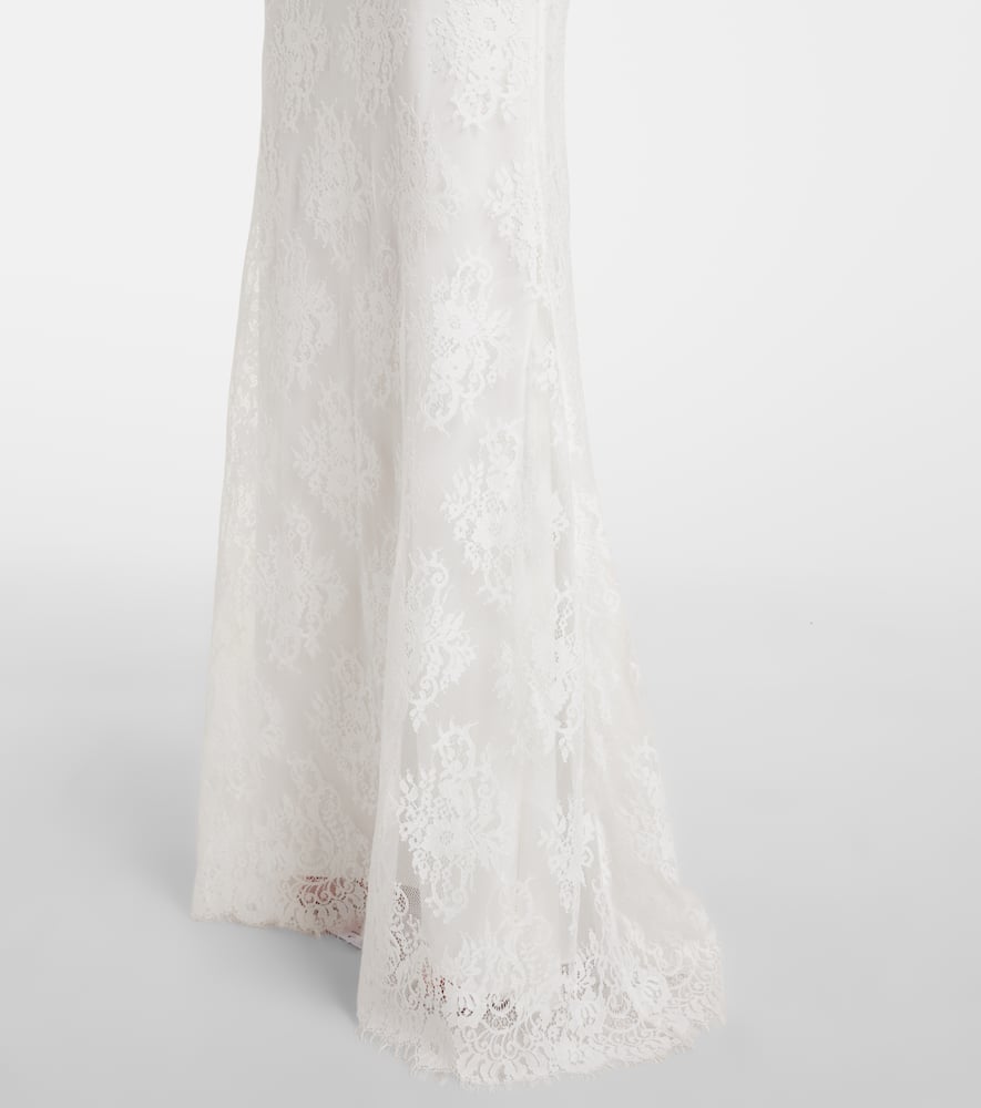 Strappy floral lace gown