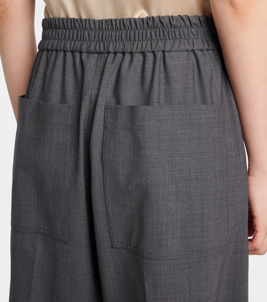 Wool-blend wide-leg jeans