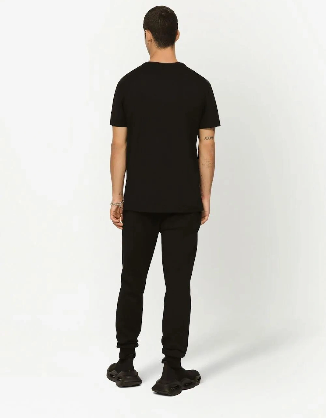 Men's Dolce & Gabbana Silver Plaque Logo T-Shirt Black