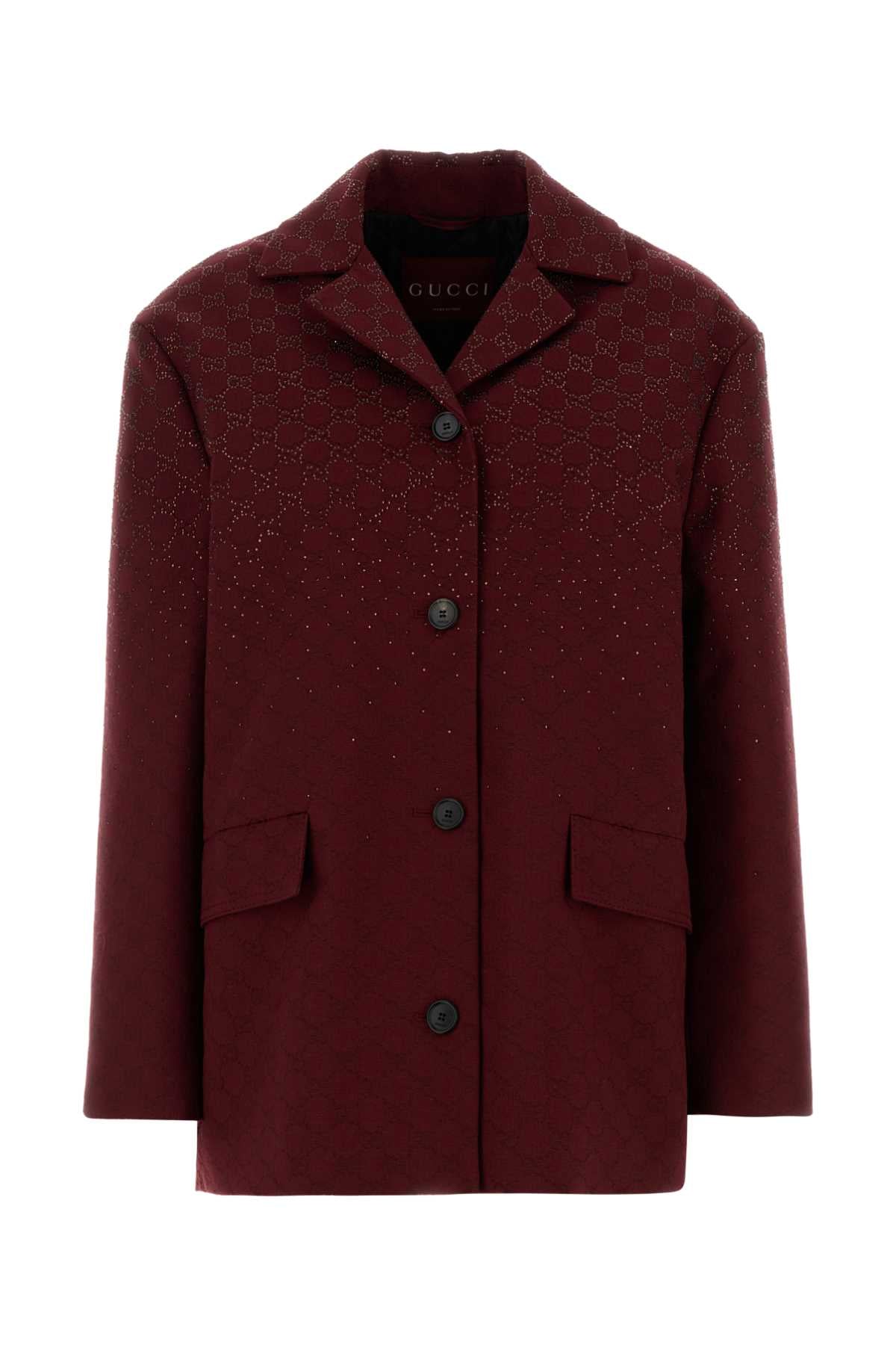 GG Jacquard Cotton Mix Blazer — Red