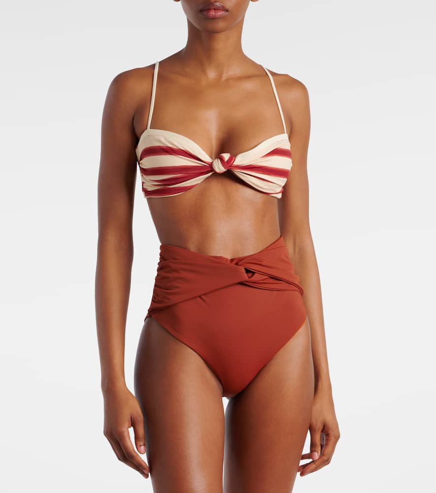 Johanna Ortiz Gathered high-rise bikini bottoms