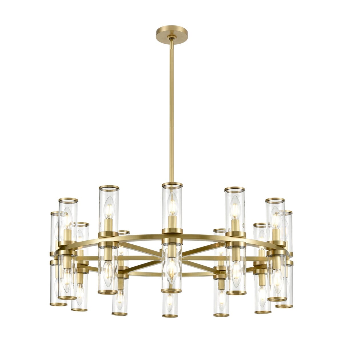 Revolve 24-Light Chandelier tural Brassand Clear Gla