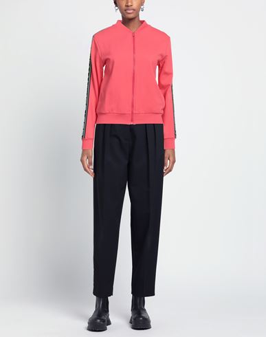 Woman Sweatshirt Coral Size S Cotton, Elastane
