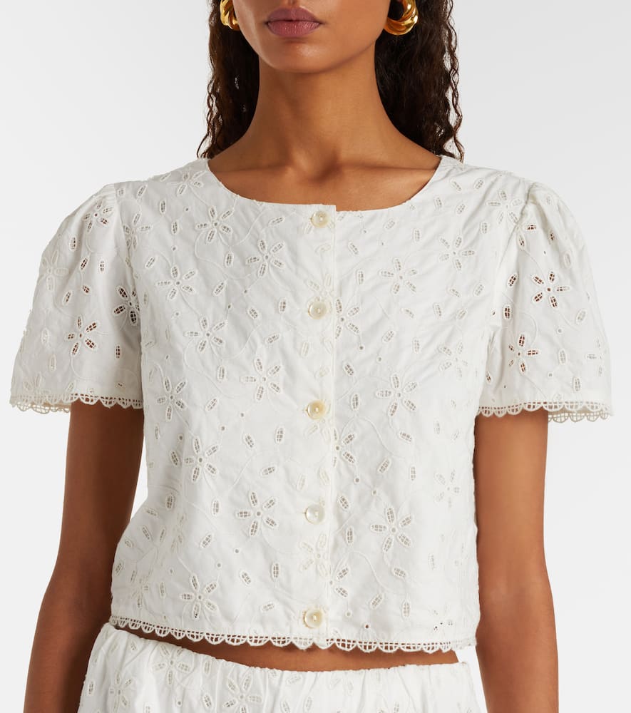 Salma embroidered cotton top