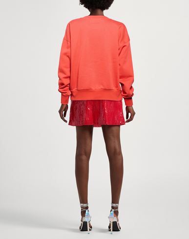 Woman Sweatshirt Tomato red Size M Cotton, Polyester