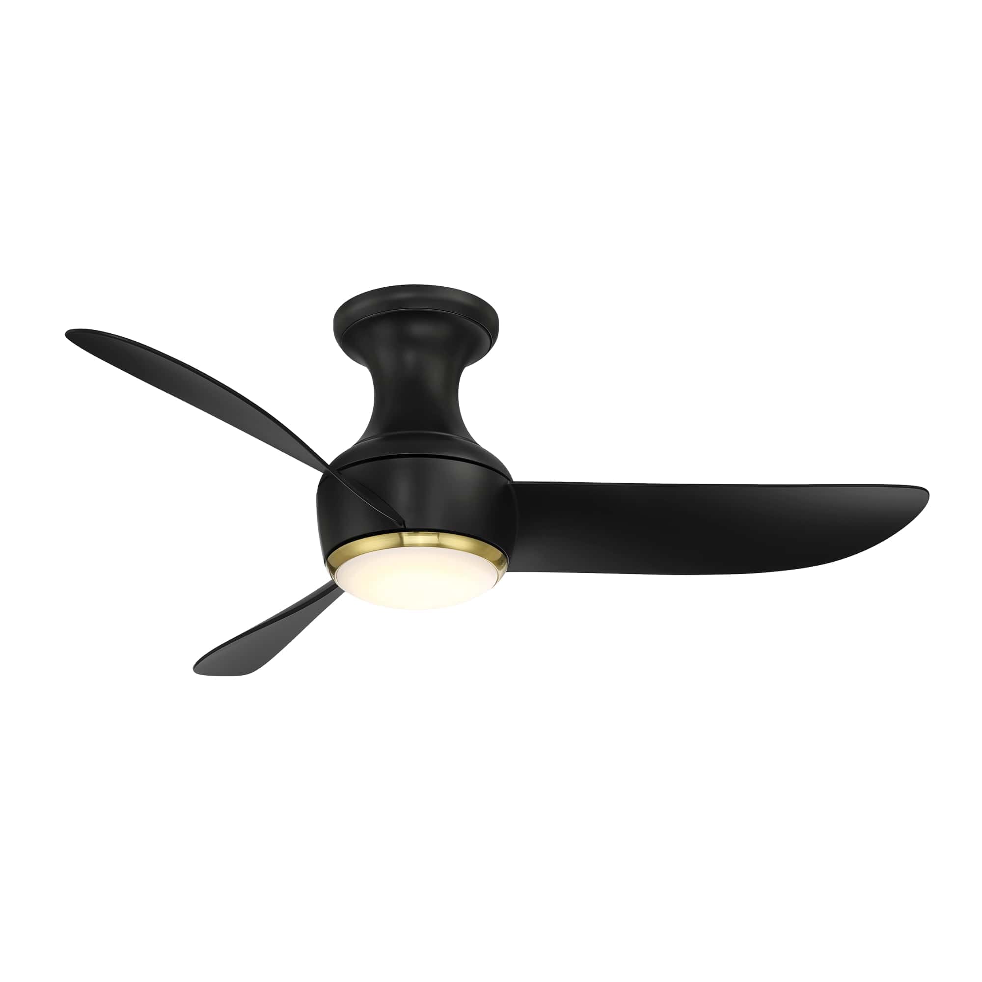 Soft Brass Matte Black 44"Ceiling Fan from the Corona Collection