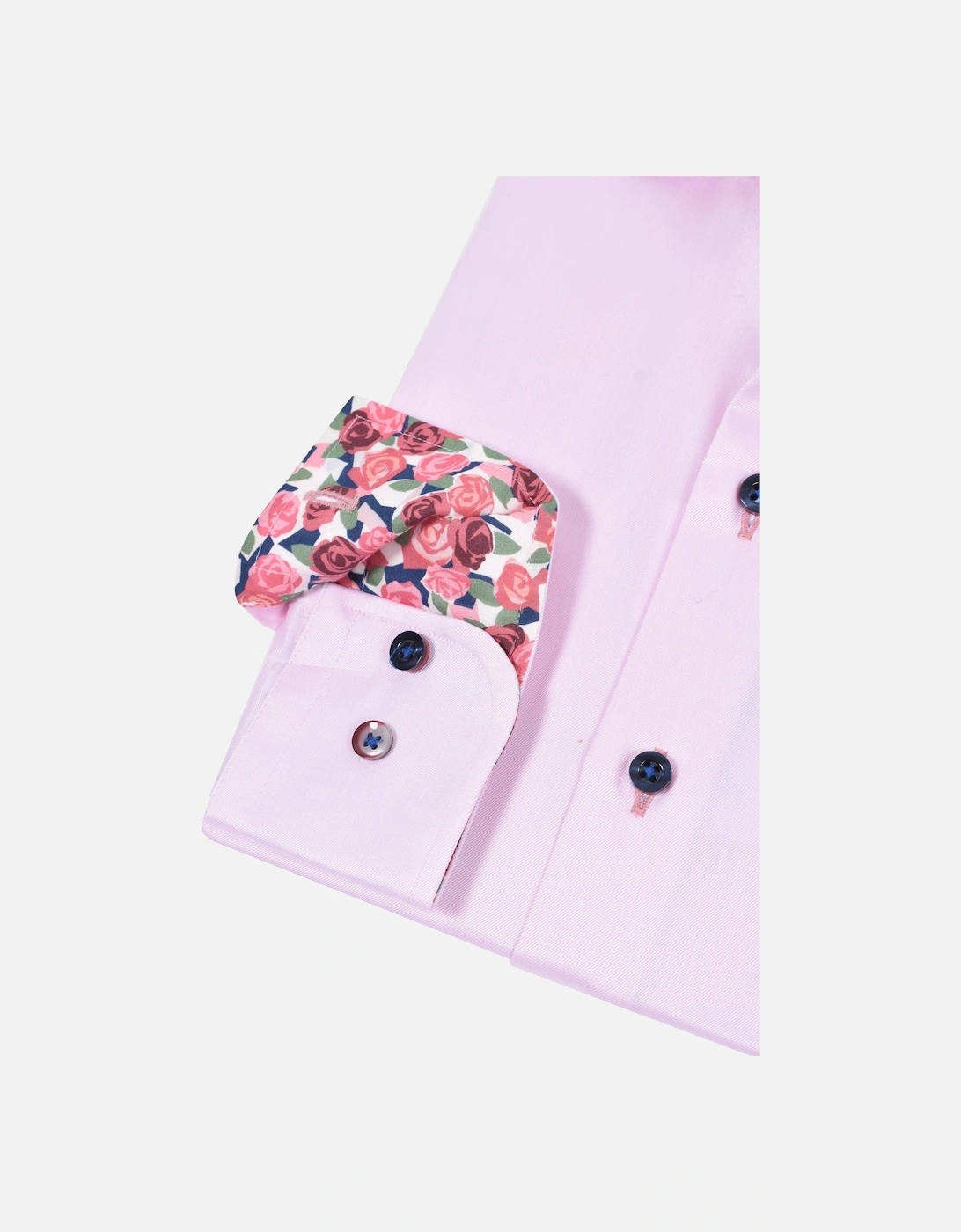 Men's R2 Cut Away Collar Long Sleeved Shirt Pink with Rose Tri
