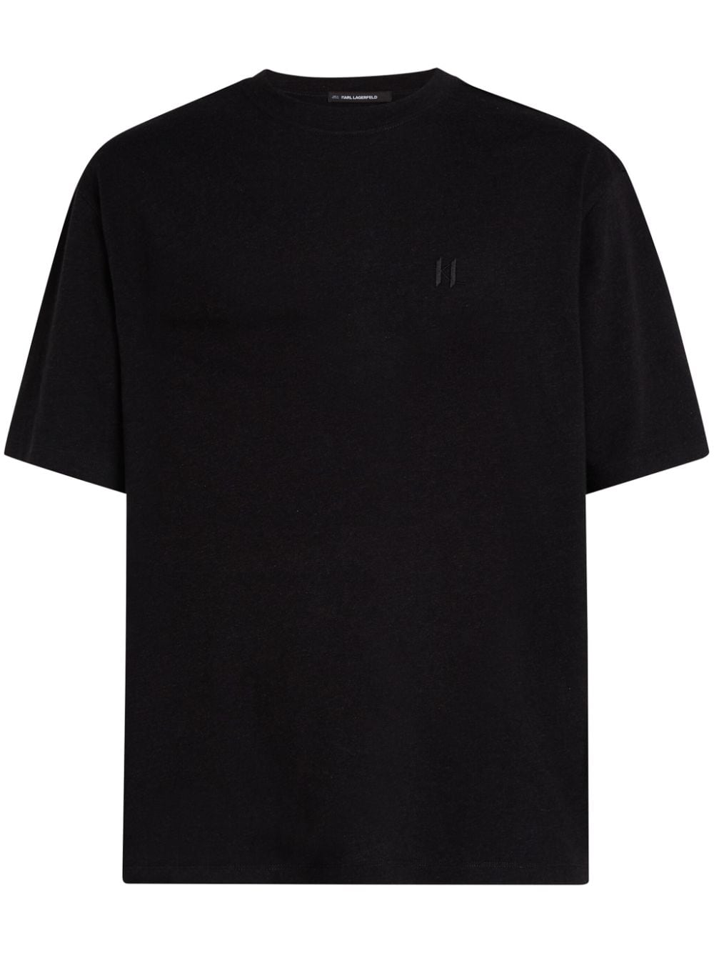 Embroidered-monogram t-shirt - Black