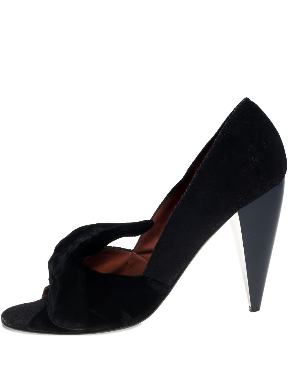 105mm velvet bow-detailing pumps - Black