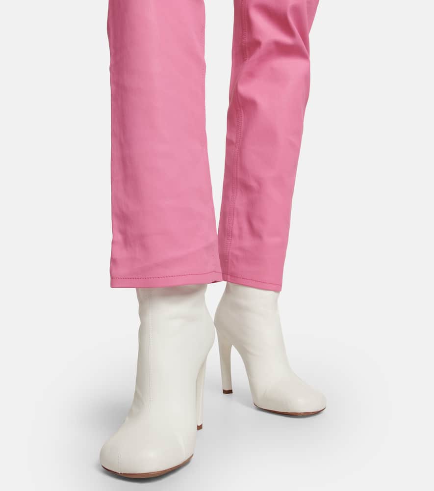 Terry high-rise straight leather pants