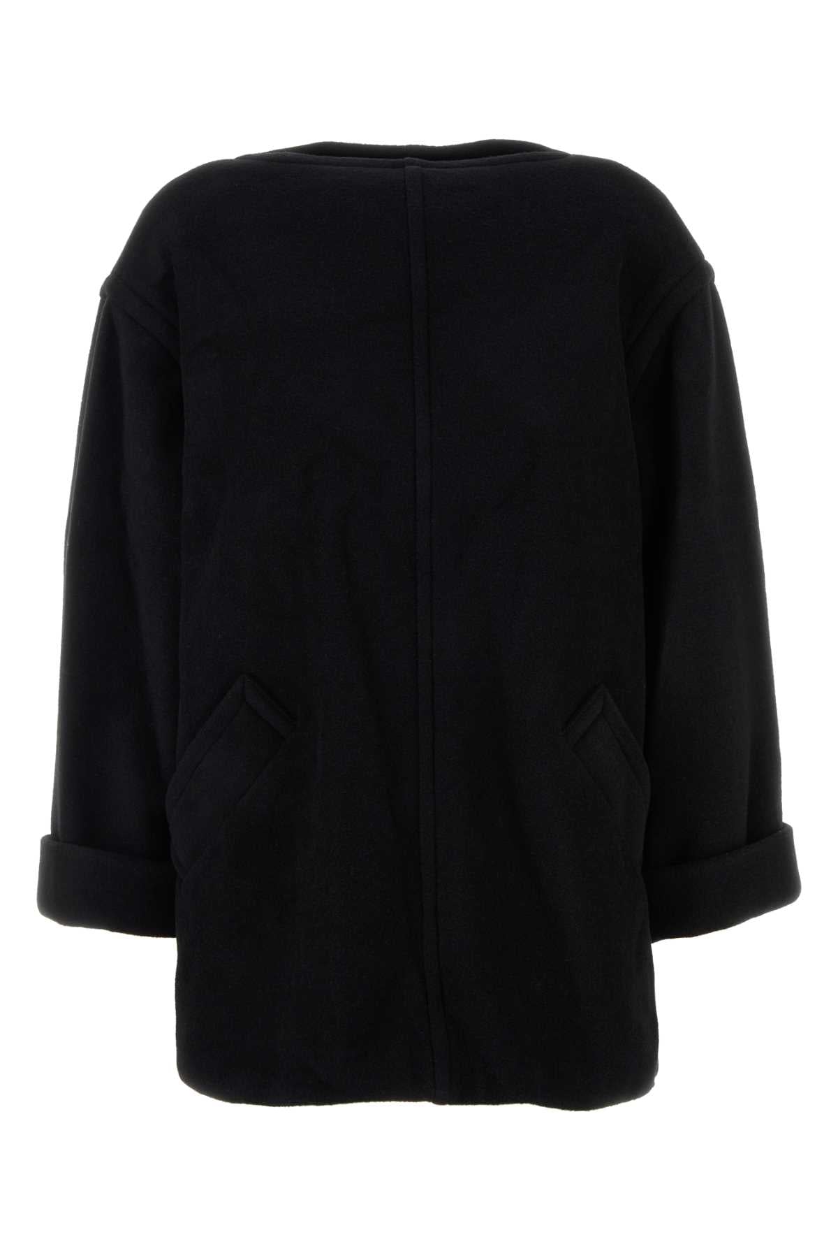 Wool Blend Oversize Sweater — Black