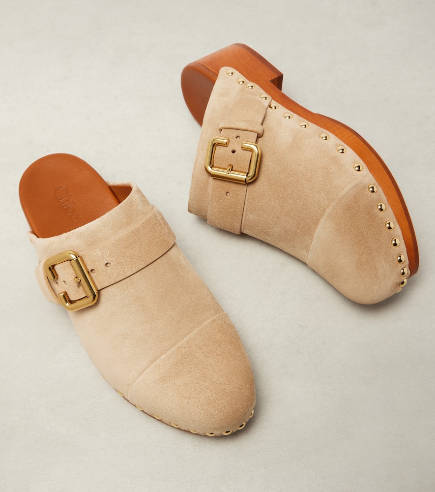 Chloé Jeannette 40 embellished suede clogs