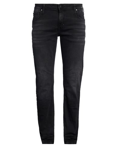Man Jeans Black Size 38 Cotton, Elastane