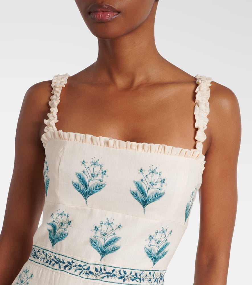 Nispero Ceiba floral linen midi dress