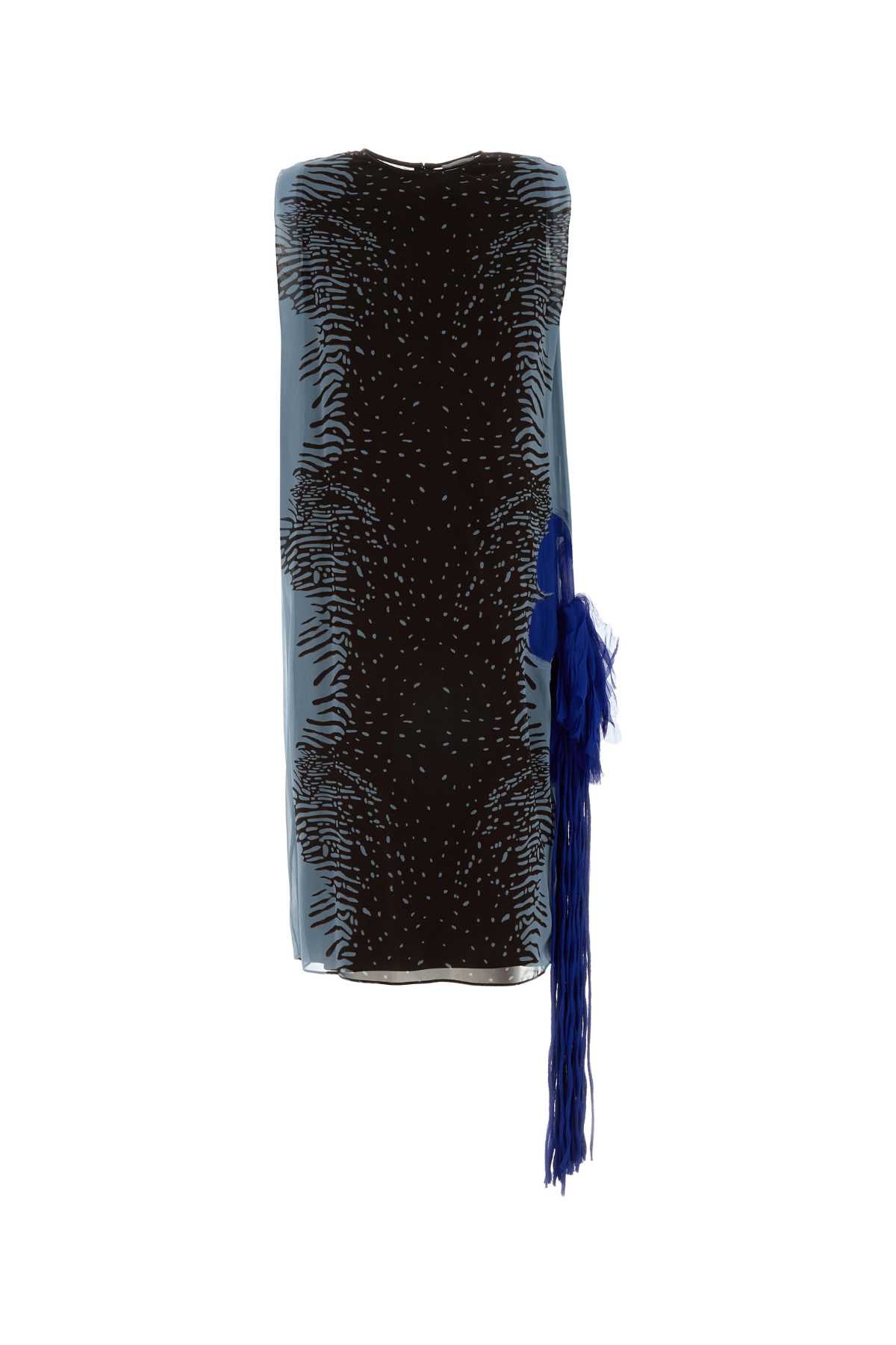Silk with Tassel Detail Dress — Navy