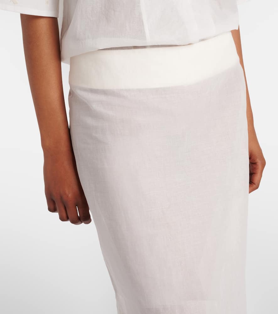 Róhe Floral semi-sheer organza pencil skirt