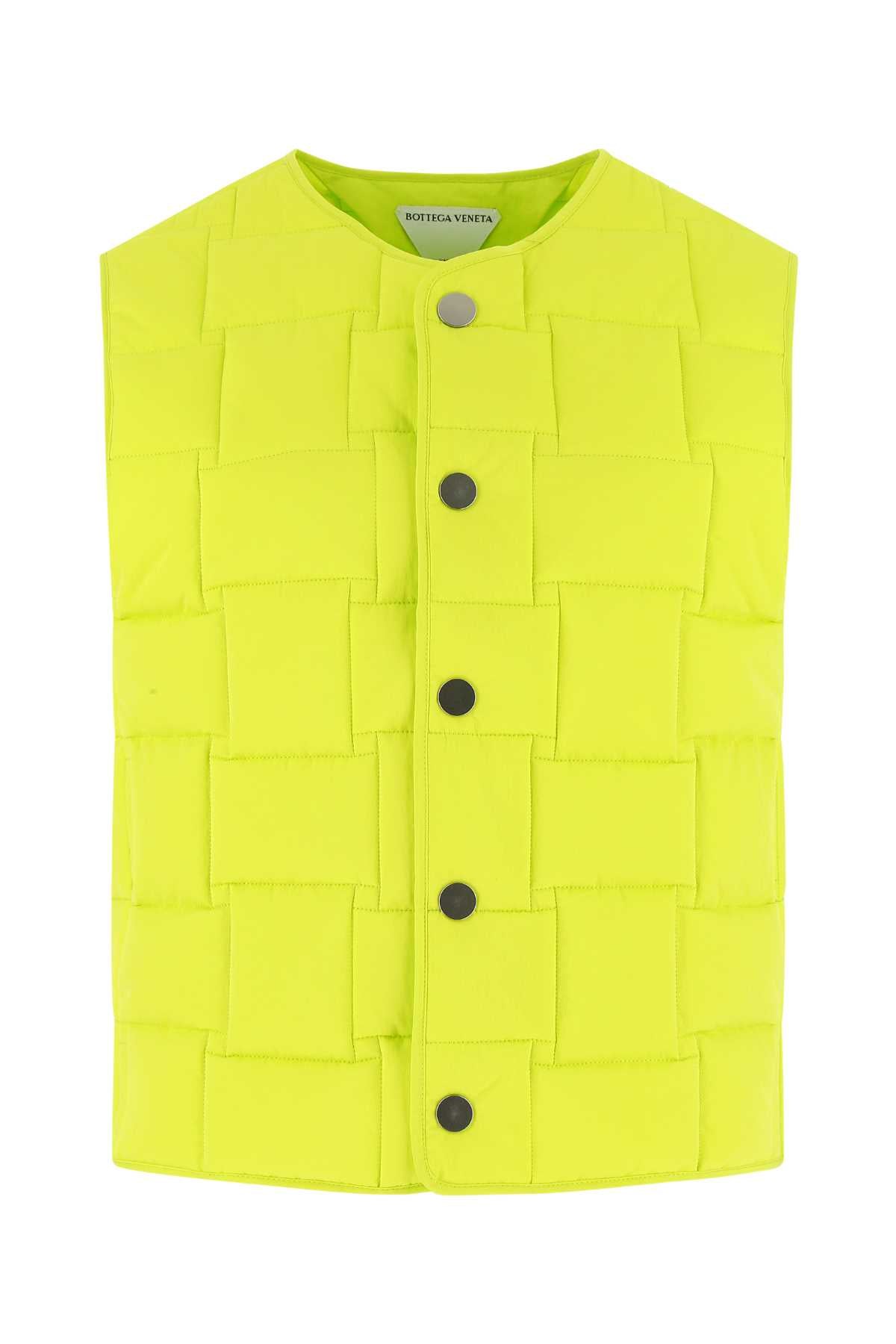 Quilted Nylon Padded Vest — Yellow