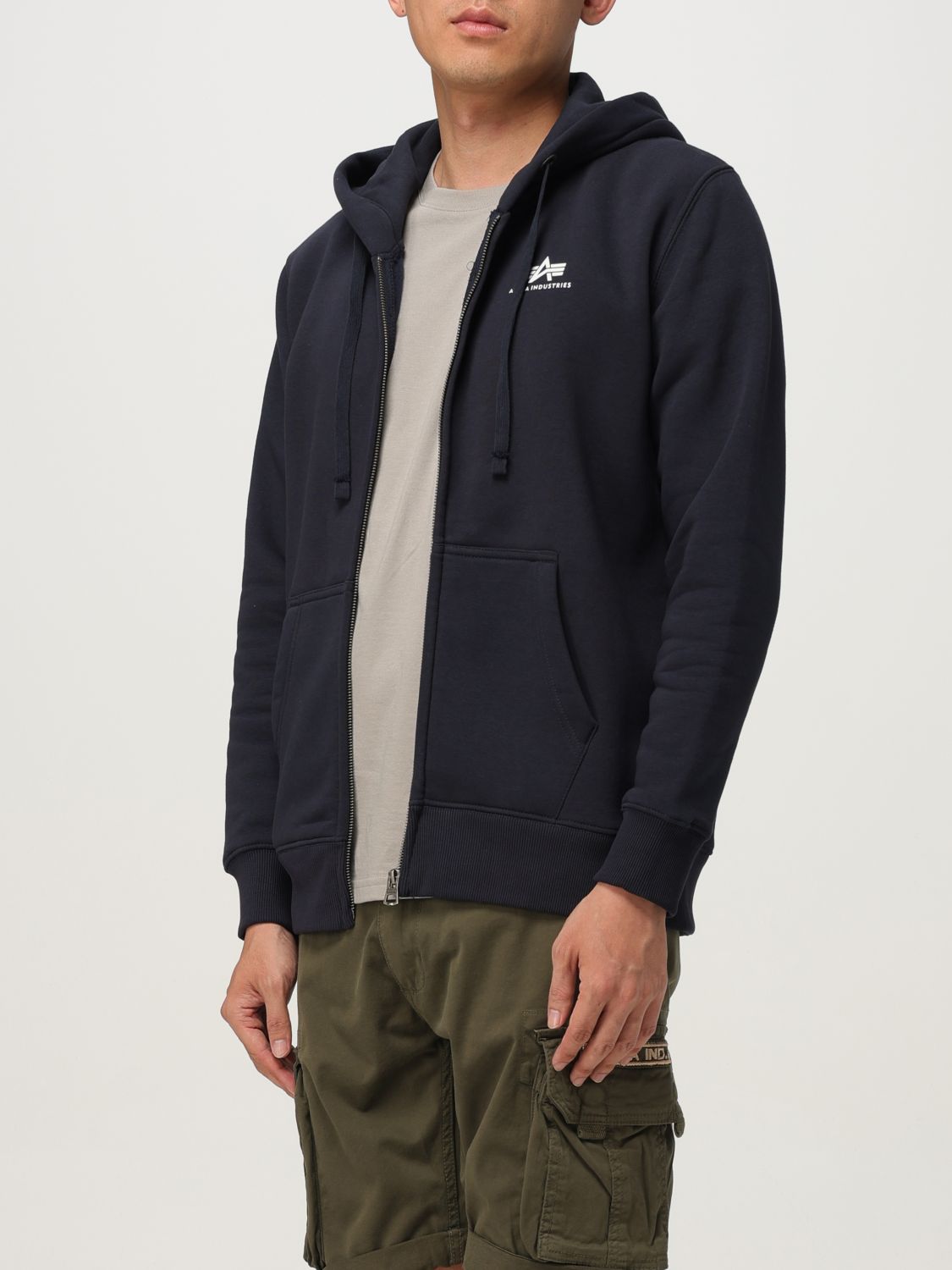 Logo-print hooded jacket - Grey