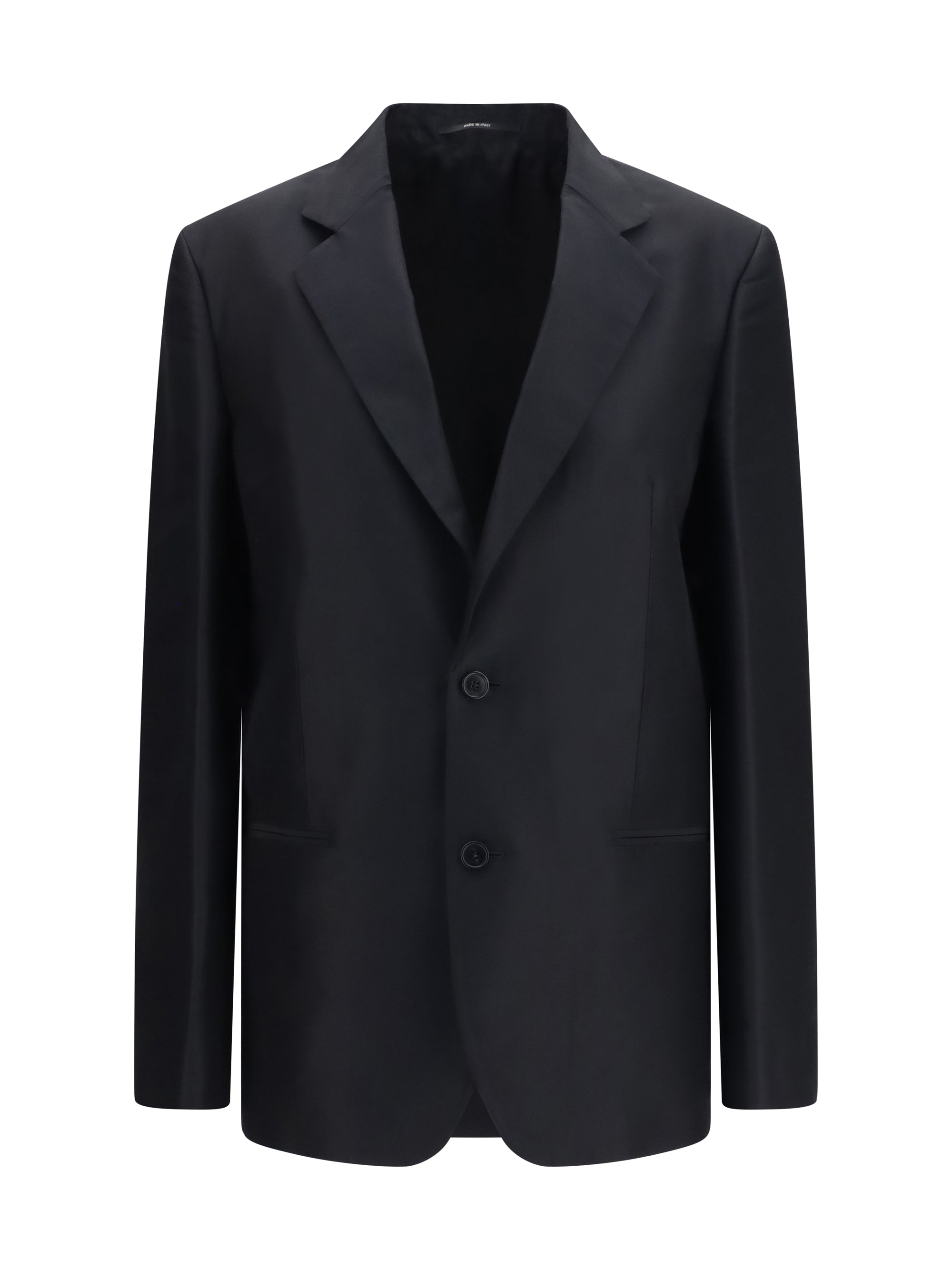 Silk Faille Blazer — Black