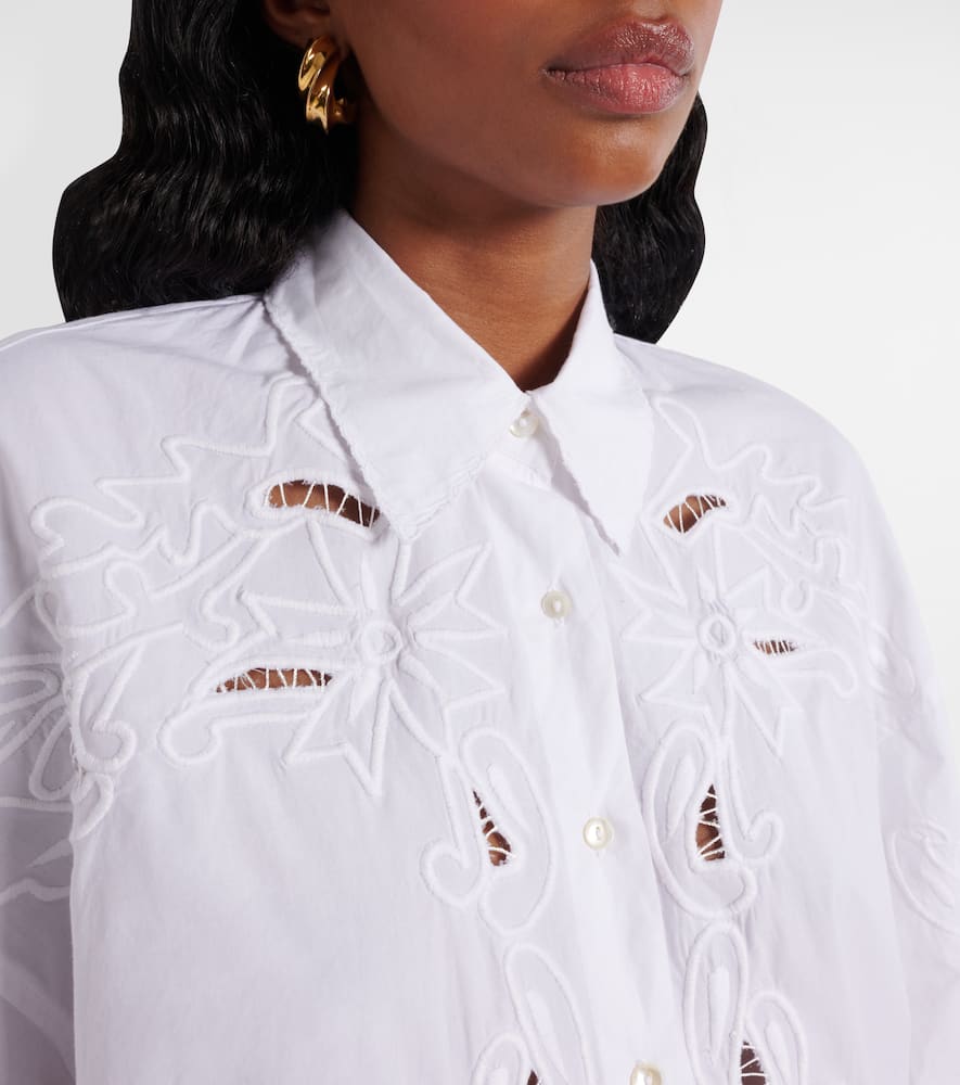 Broderie anglaise cotton poplin shirt