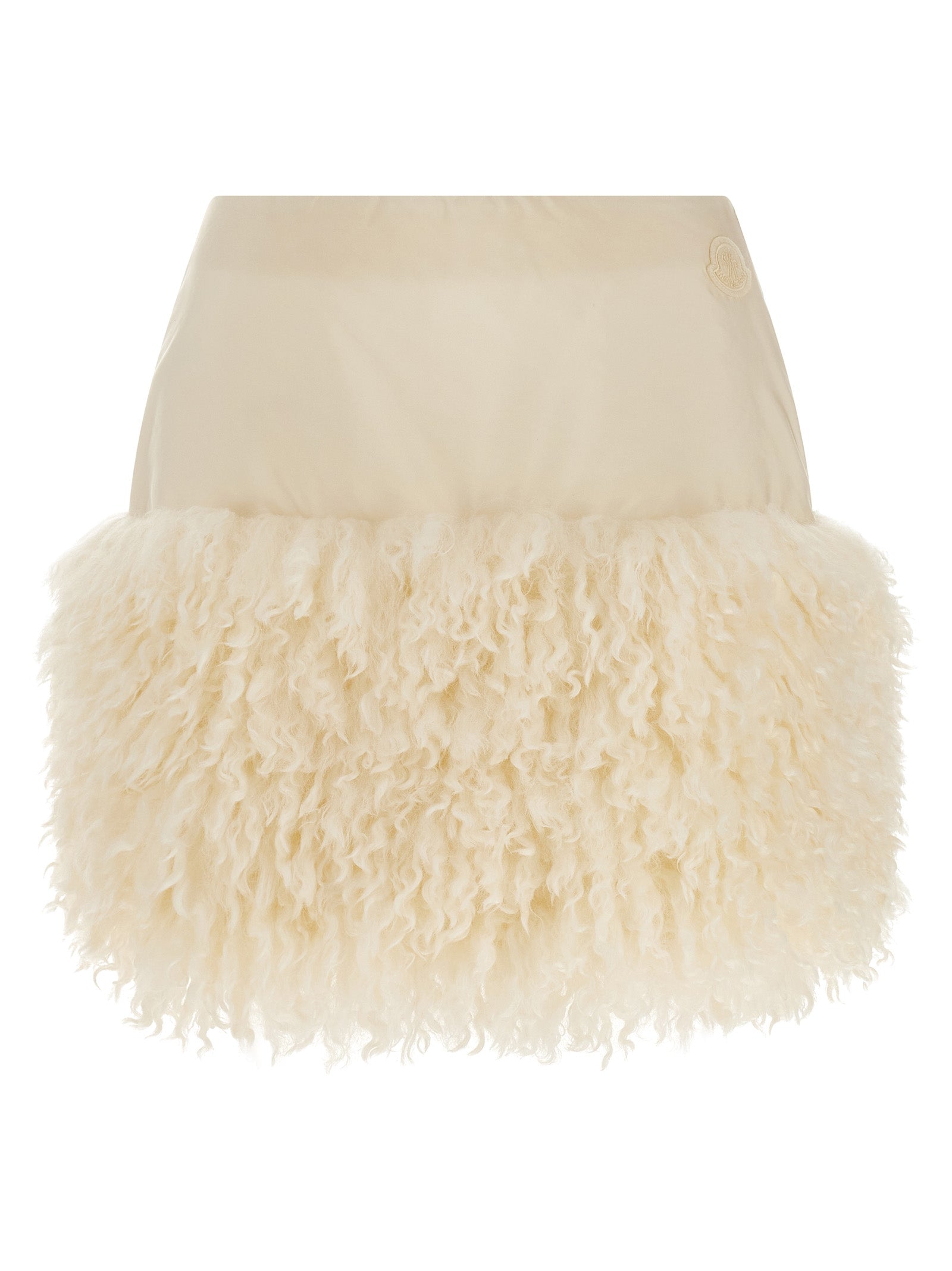 Long-Haired Fleece Miniskirt — White