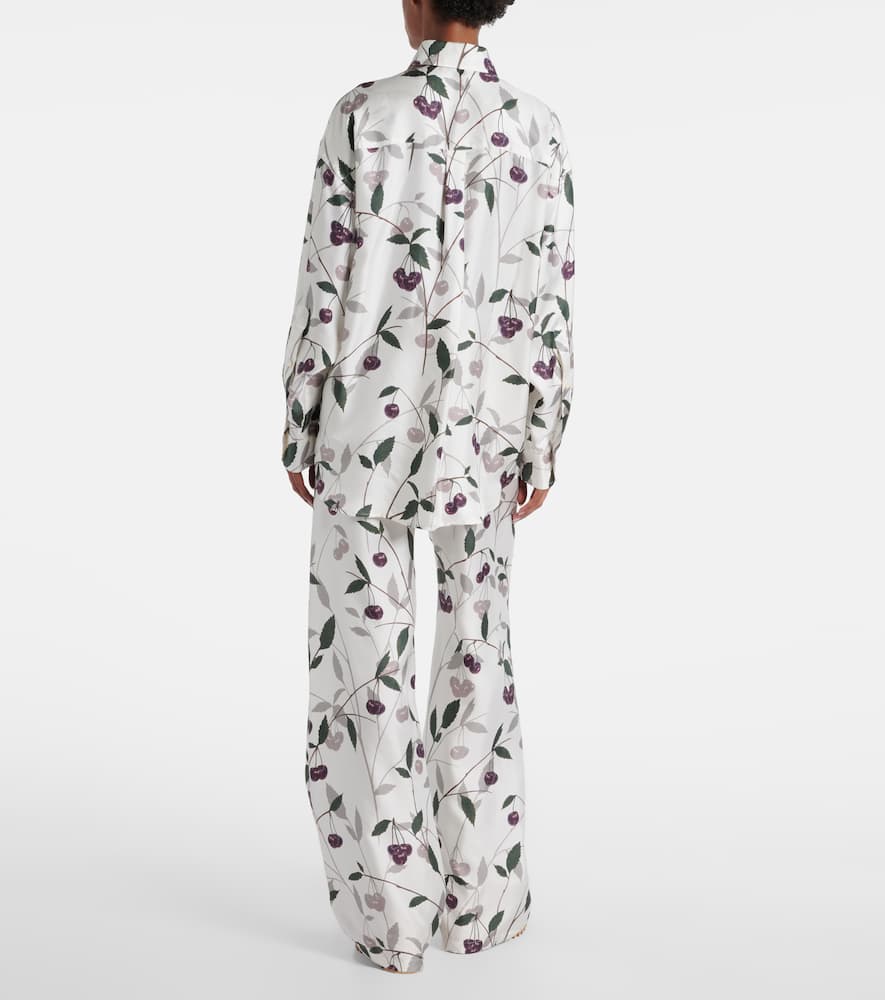 Printed silk twill shirt