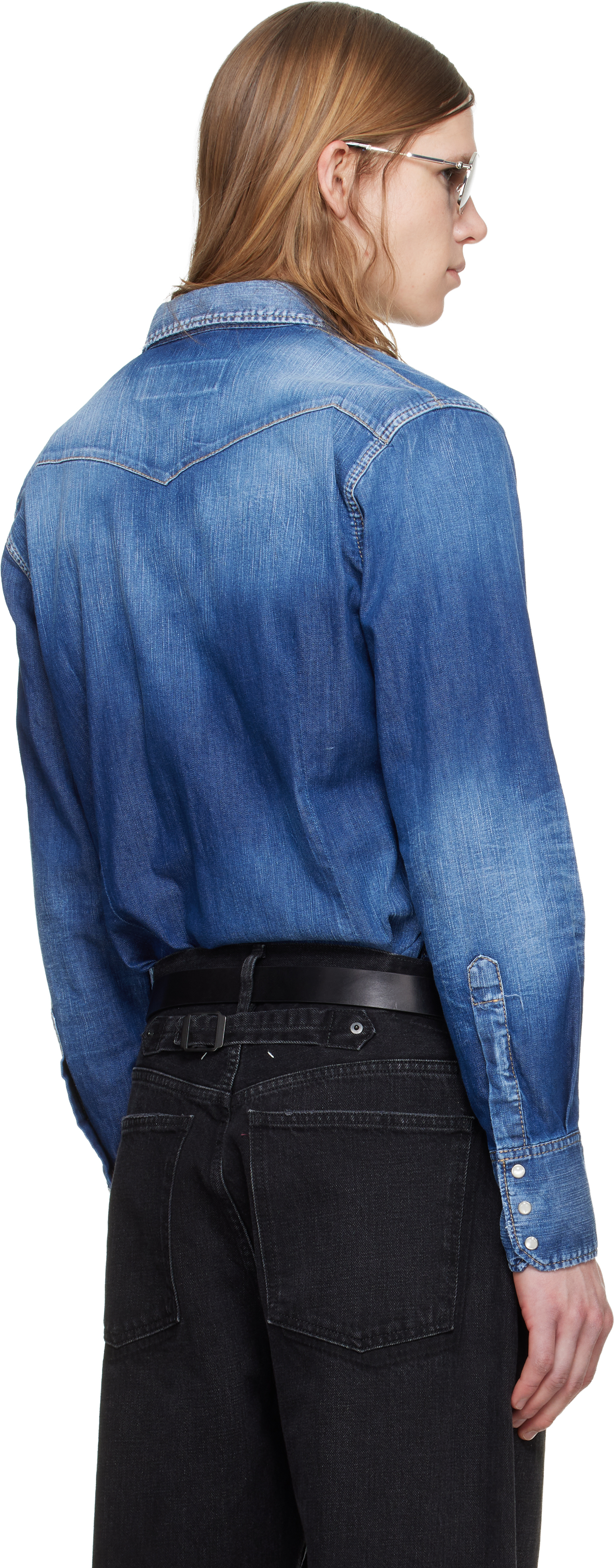 Blue Perfecto Wash Classic Western Denim Shirt