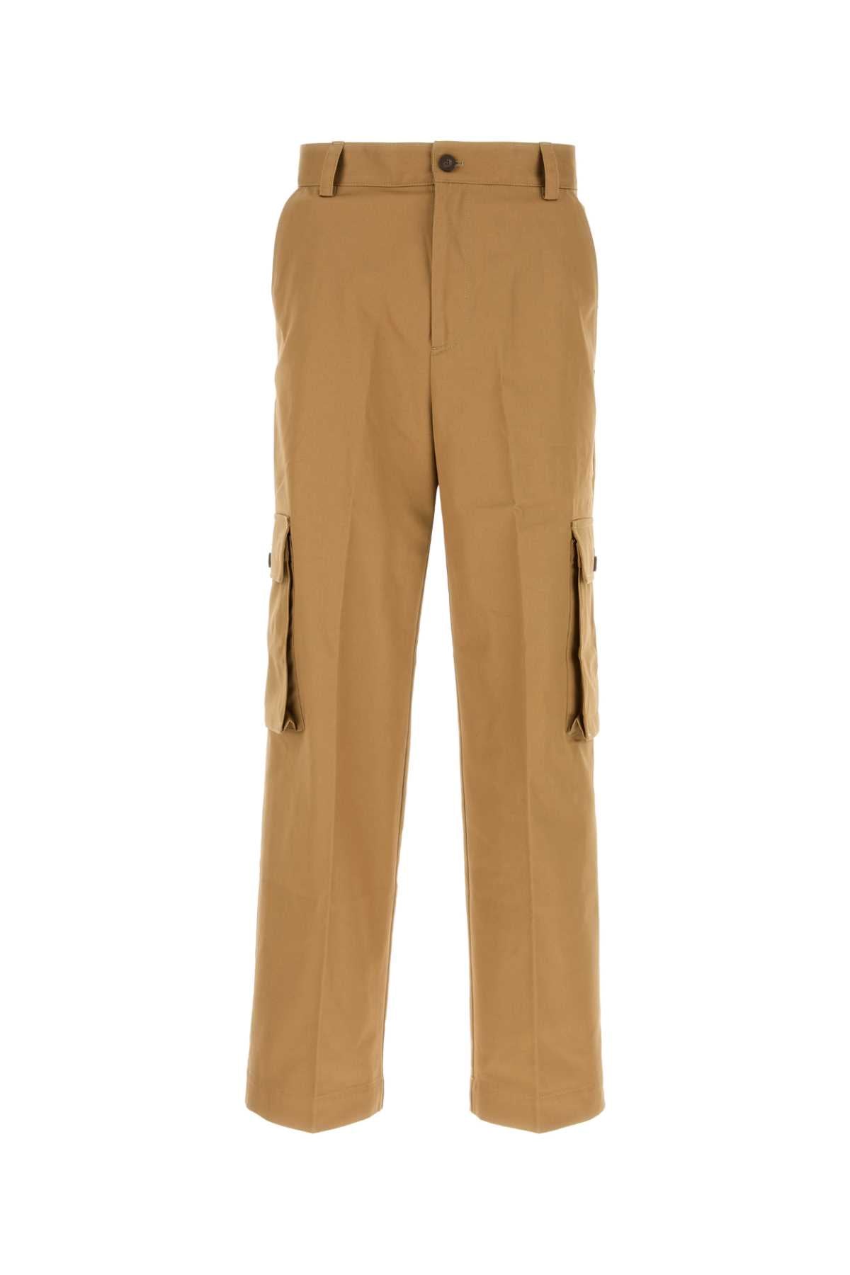 Cotton Twill Cargo Pants — Beige