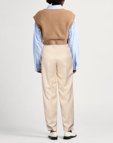 Woman Pants Cream Size 4 Viscose, Linen