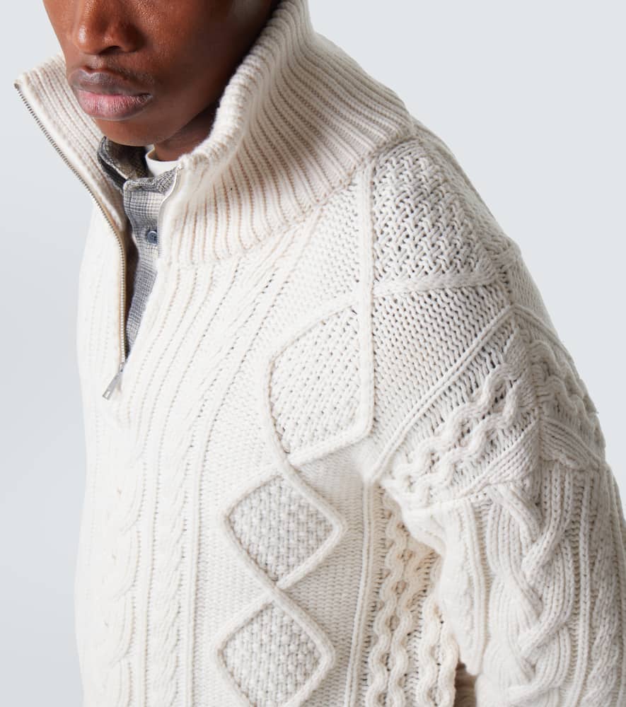 Cable-knit wool and cashmere sweater