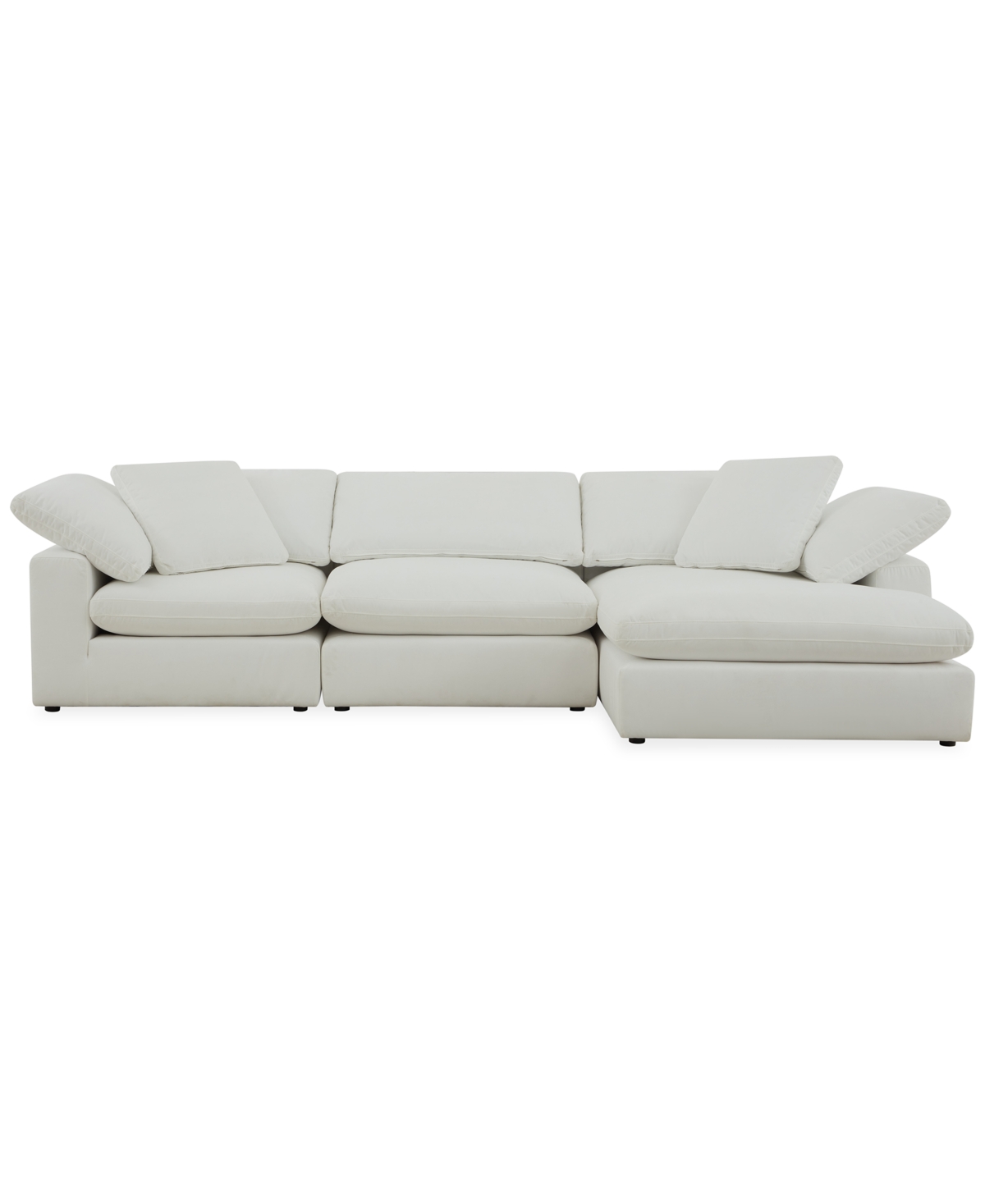 Furniture Fog 3-Pc. Fabric Chaise Sectional Sofa Set - Pearl