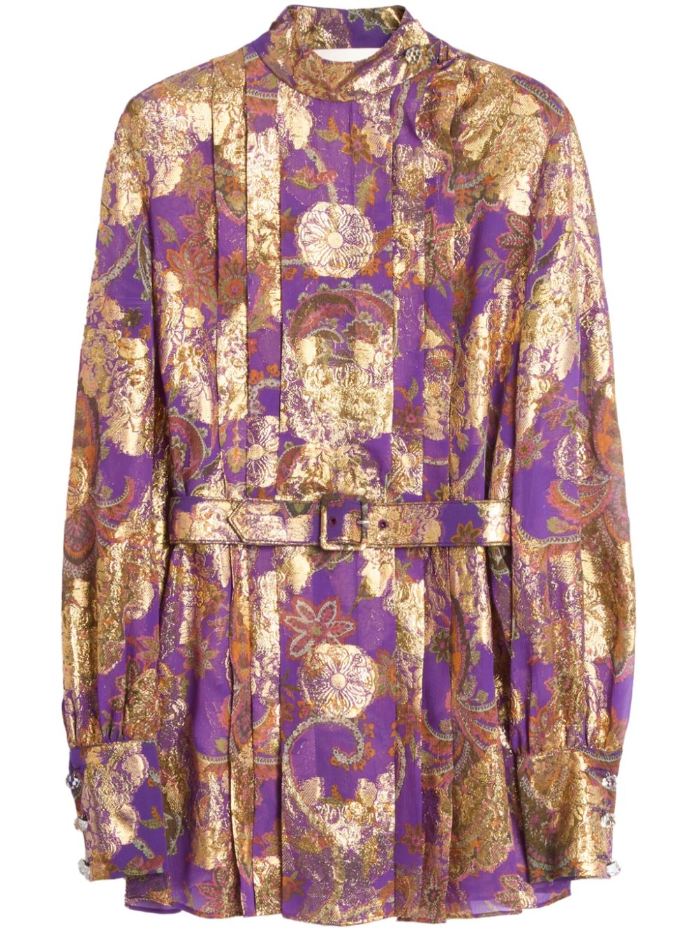 Apres L'Hiver fil-coupe blouse - Purple