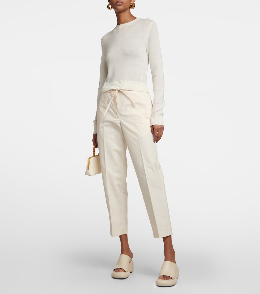High-rise cotton pants