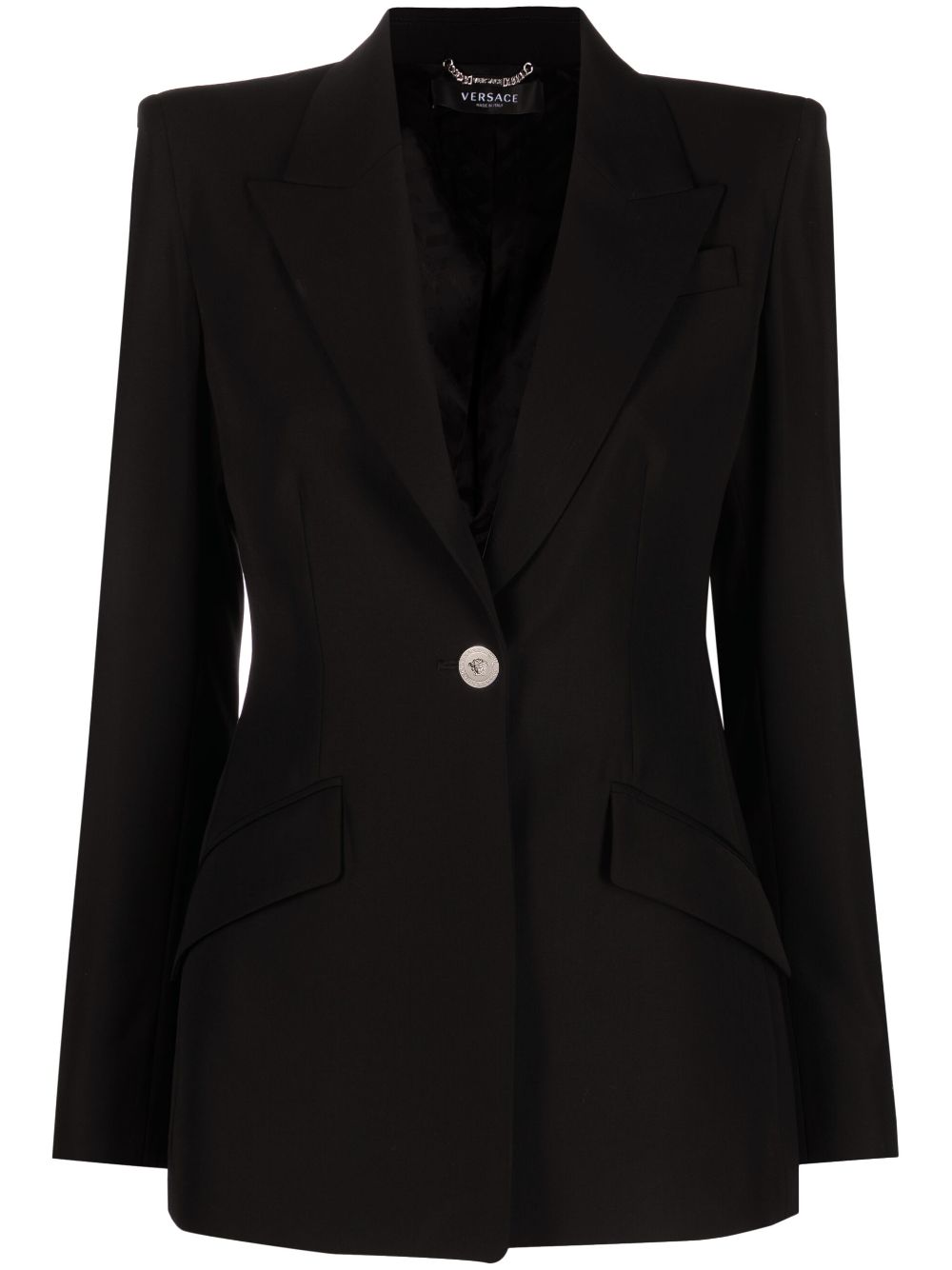 Medusa single-breasted virgin wool blazer - Black