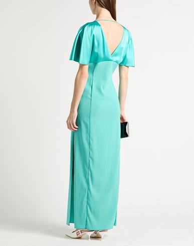 Woman Maxi dress Turquoise Size 4 Acetate, Viscose, Elastane