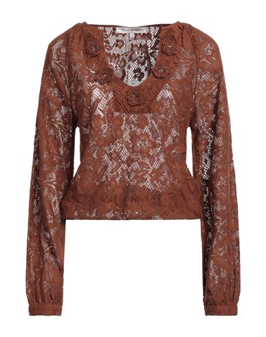 Woman Top Brown Size L Cotton