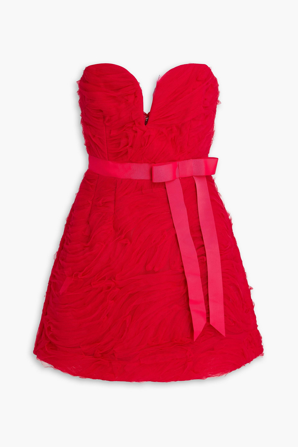 Fernanda strapless tulle mini dress - Red - UK 12