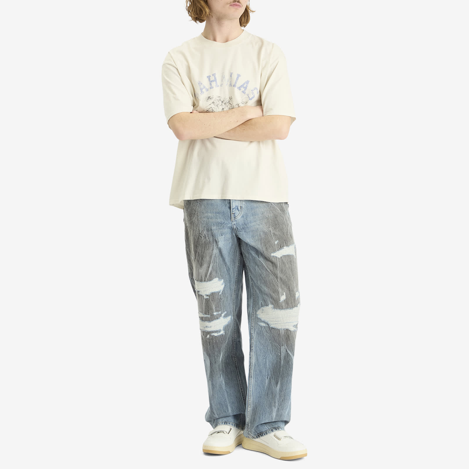 Nahmias Men's Phys. Ed. Boxy T-Shirt in Egg White Jersey