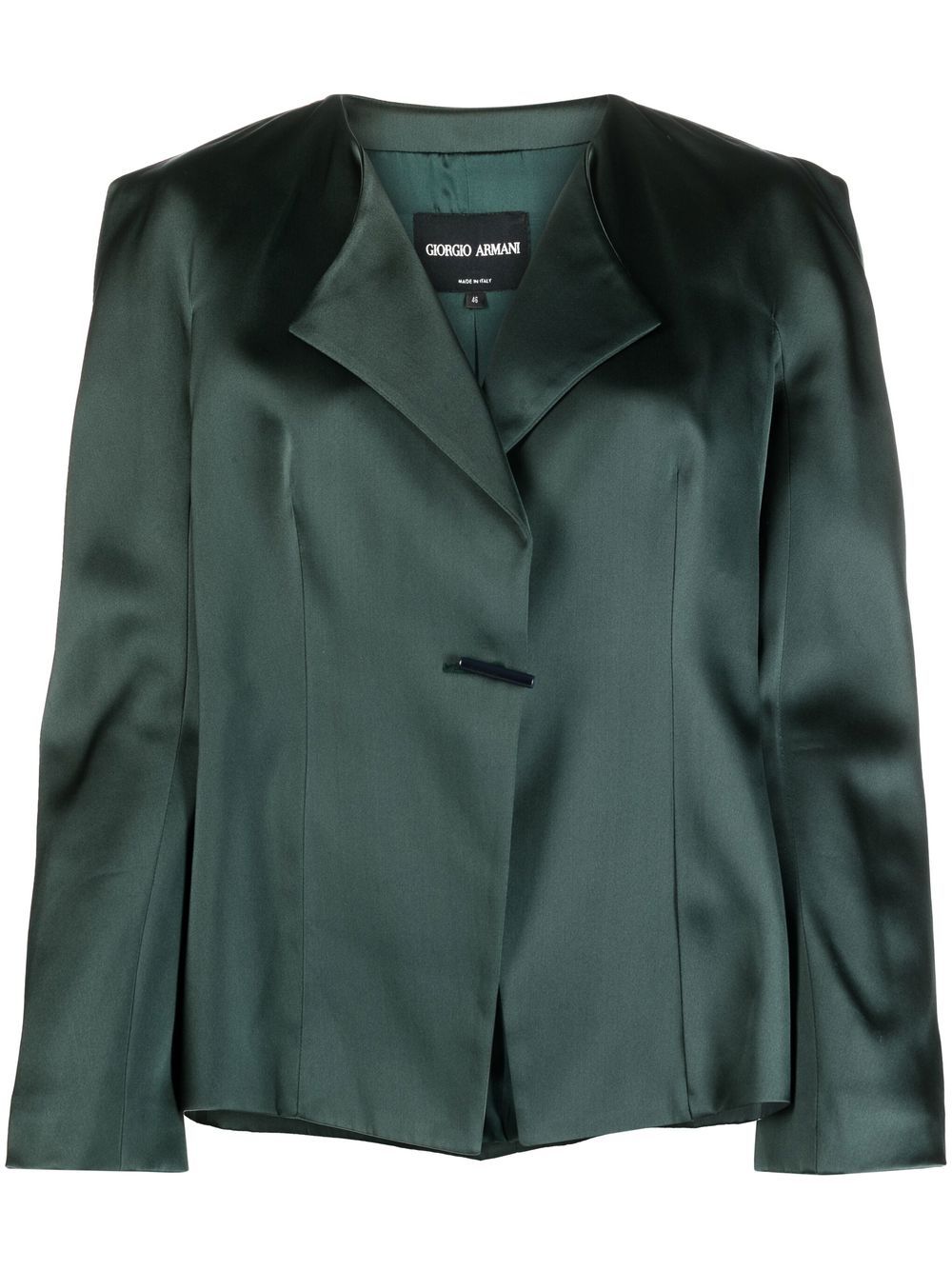 1990s silk single-breasted jacket - Green