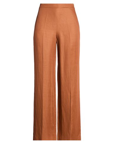 Woman Pants Camel Size 14 Viscose, Linen