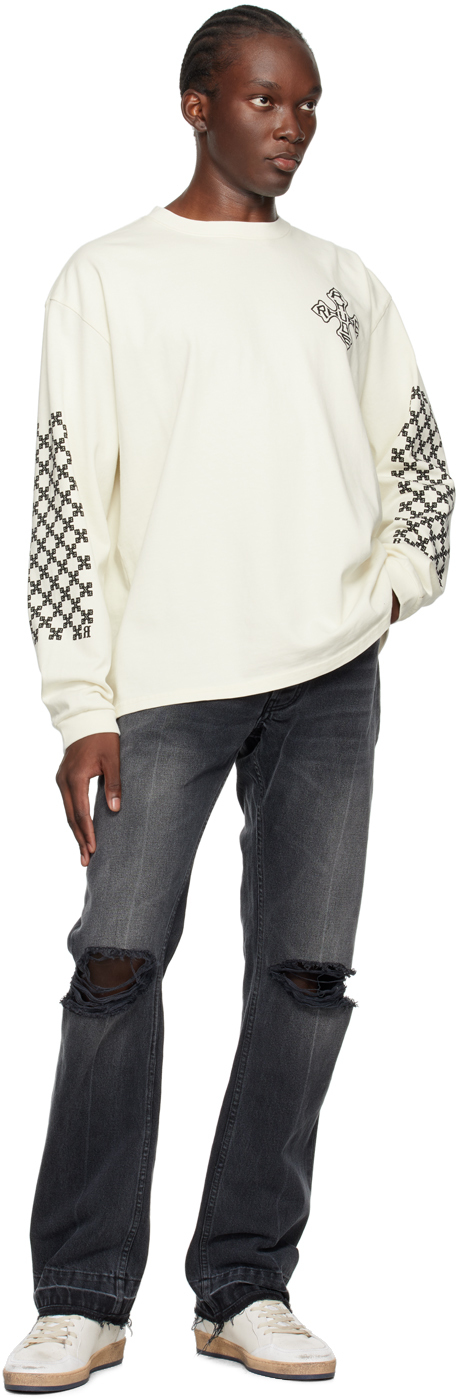 Rhude SSENSE Exclusive Off-White Cross Long Sleeve T-Shirt