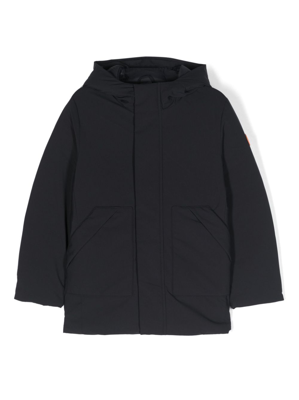 Albi logo-patch padded jacket - Blue