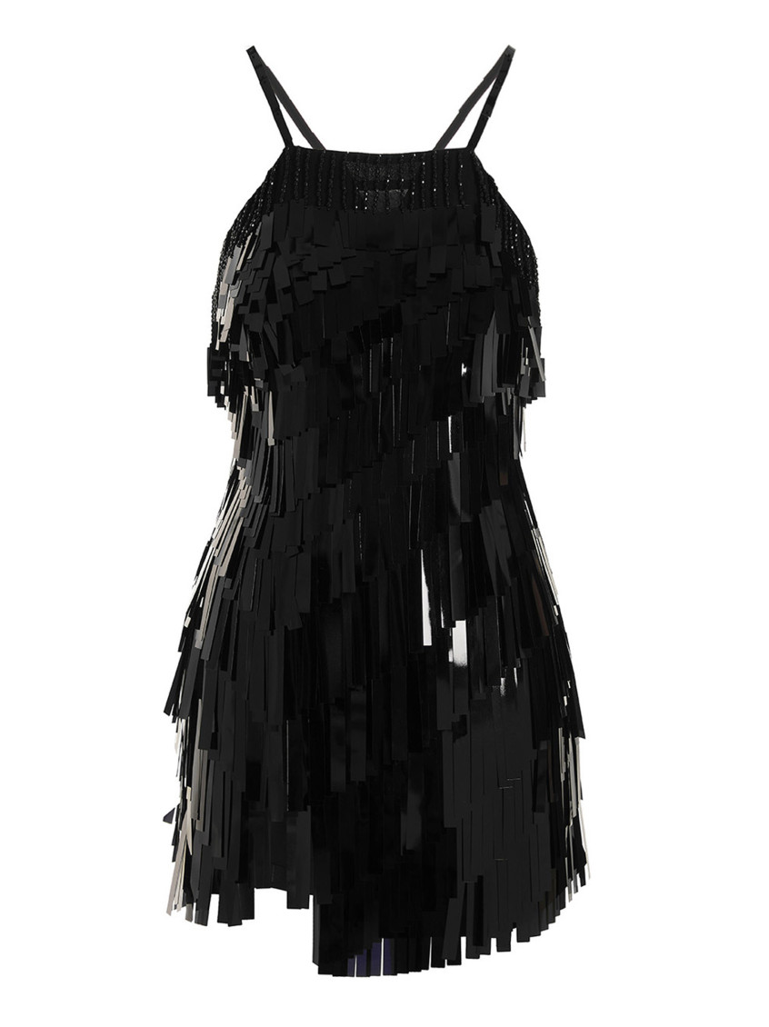 Dress In Black Synthetic Fibers
